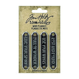 Tim Holtz Word Plaques Craft Embellishment, Nickel