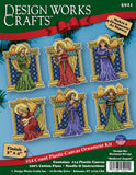 Design Works Crafts Medieval Angels Counted Cross Stitch Ornament Kit, Red, Blue, Green, Gold And More (Mixed)