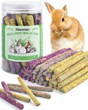 Bissap 36PCS Rabbit Chew Sticks, Mixed Natural Flower Rose Dahlberg Daisy and Forget-me-not Chew Toys Treats for Rabbit Bunny Ch