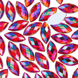 300 Pcs AB Colorful Large Rhinestones,15x7MM Big Rhinestones for Crafting,Jewels Gems for Crafts,Horse Eye Shape Flatback Gemsto