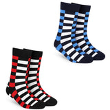 Dynamocks Socks For Men And Women (Combo Pack Of 2 | Crew Length | Material: Combed Cotton | Multicolour | Size: Free (Uk 712