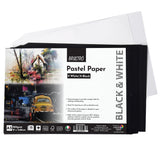 Brustro Artist Pastel Paper - A5, 160 Gsm, Set Of 18 (9 White+9 Black Sheets) | Ideal For Pastels, Colour Pencil, Graphite, Char