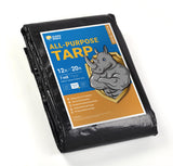 GUARD SHIELD Black Tarp Waterproof 12x20 Feet Medium Duty All Purpose Poly Tarps Cover 7mil