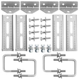 4 PCS 8 Boat Trailer Bunk Brackets, Galvanized Swivel Top, Heavy Duty, for 1.5 x 3, 2 x 3, 3 x 3 Boat Trailer Crossmember