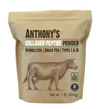 Anthonys Collagen Peptide Powder, 1 lb, Pure Hydrolyzed, Gluten Free, Keto and Paleo Friendly, Grass Fed, Unflavored, Non GMO