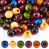 WILLBOND 130 Pieces Macrame Wooden Beads 9mm Hole Loose Beads with Hole for Macrame Rosary Making Kits Supplies Jewelry Bracelet