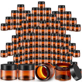 SATINIOR 100 Pcs Plastic Jars with Lids Small Containers Lids Wide Mouth Small Plastic Containers for Lotion Cream Rhinestones B
