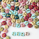200PCS Letter Beads,4x7mm Colorful Round Acrylic Alphabet Beads Letter Z Beads with Letters for Bracelet Making Necklace Keychai