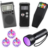Saillong 7 Pcs Ghost Hunting Equipment Kit 1 Electromagnetic Paranormal Radiation Detector 1 Digital EVP Voice Recorder 1 Hand H