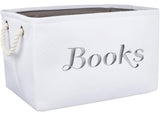 APPLE PIE ORDER Nursery basket, Storage & organizer Bin for Baby, Diapers, Wipes, Books, Toys. White Canvas fabric Decorative Bo