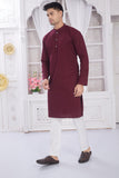 Divisive Men'S Thread Embroidered Cotton Only Slim Fit Kurta (Dkrt631_M_Burgundy)