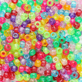 Tibaoffy Crafts Glitter Multicolor Mix Beads 6x9mm,Pony Beads Total about 1000pcs