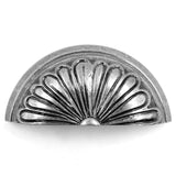 JETLAND Cabinet Hardware Cup Pulls - 4 Pack, Aged Silver Petal Pattern, 3 Hole Centers, Vintage Pulls for Drawer Dresser Nightst
