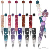 Sayglossy 10 Pcs DIY Pens Making Kit Beads Glitter Beadable Pens Full Rhinestone Fancy Diamond Bling Kit for Craft Making with T
