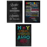 Creative Teaching Press Chalk It Up! Spanish Inspire U Poster, 3-Pack (Accent Classrooms, Walls, Hallways, Learning Spaces, Comm