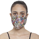 The House Of Tara Multicolour Three Layer Woven Fabric Outdoor Protection Reusable Face Mask With Printed Design For Men And W