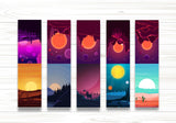 woopme Art Nature Pattern Printed Bookmark Magnetic for Students Kids Boys Girls Book Lovers Readers Gift Magnetic Page Clips Fo
