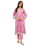 Libas Women'S Cotton Kurta Set (400431_Pink_L)