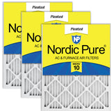 Nordic Pure 20x20x1 (19 1/2 x 19 1/2 x 3/4) Pleated MERV 10 Air Filters 3 Pack