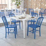 Flash Furniture Gael Commercial Grade 2 Pack Blue Metal Indoor-Outdoor Chair