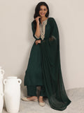 Libas Women'S Silk Blend Kurta Set (Gs1072_Green_S)