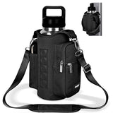 icolor Black Magnetic Gym Bag Water Bottle Carrier Holder with Phone Pockets & Strap,Nylon Gym Magnetic Bag 5 Built-in Magnets G