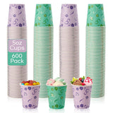 TV TOPVALUE 600 Pack 5oz Paper Cups, Bathroom Cups, Colorful Disposable Cups, Mini Mouthwash Cups, Hot Drinking Cup for Travel,