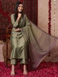 Anni Designer Women'S Rayon Viscose Solid Straight Kurta With Pant & Dupatta (Raja Saab Green-Vks13_M_Green_Medium),Green,M,,,