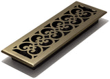 Decor Grates SPH414-A Scroll Design Floor Register, 4x14 Inches, Antique Brass Finish