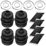 Caltric Front Axle Inner Outer CV Boot Kit Compatible with Arctic Cat 250 300 400 454 500 4X4 1998 1999 2000 2001 / Qty 4