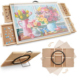 ALL4JIG 1000 Pieces 2-in-1 Tilting & Rotating Puzzle Board, 30.16 x 22.44 Adjustable Angle Puzzle Board with 4 Drawers & Clear