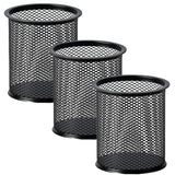 OffyBird Elegant Black Mesh Metal Pen Stand Desk Organizer for Pens & Pencils, Perfect for Study Table, Office, School, Home D