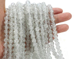 ZHFMLY 450pcs Silver White Crackle Glass Beads Handcrafted Round Lampwork Smooth Loose Beads for DIY Bracelet & Jewelry Making 8