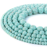RUBYCA 300pcs Mixed Sizes Loose Glass Beads for Jewelry Making, Opaque Blue, Gold Paint Splatter