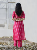 Gosriki Women'S Rayon Viscose Straight Ikkat Printed Kurta With Pant (Demeter Red-Gs_M_Red_Medium),Red,,B0F7HJ1TGD