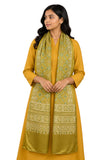 Ethnics Of Kutch Women Patola Mashru Silk Three Colour Screen Print Stole 2.1 Mtr Length (Gold 24201D)
