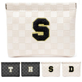 HIGH FIT Leather Pocket Cosmetic Bag for Purse,Initial Makeup Bag Lipstick Cosmetic Accessories Organizer (S, White)