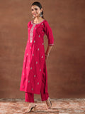 Libas Women'S Silk Blend Kurta Set (Gs1029, Red, Large