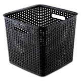 Advantus 40376 Extra Large Weave Bin, 12.64-Inch X 11-Inch , Black, 2/Pack