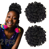 Abellee 2Pcs Loc Buns 8Inch Loc Petal Bun for Black Women (2Pcs1B)