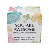 Dessie 40 Unique You Are Awesome Mini Floral Encouragement Cards w/Inspirational Messages 2.5 x2.5. Employee Appreciation Gifts.