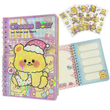 Funblast Spiral Diary A5 Cute Bear Diary With Kawaii Stickers, Notebook Journal For Scrapbooking, Writing, Notes, Birthday Gif