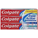 Colgate Triple Action Toothpaste, Mint 8.0 Ounce (3 Pack)