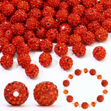Dowarm 110PCS 10MM Orange Rhinestone Beads for Jewelry Making, Round Polymer Clay Rhinestone Beads for DIY MLB Baseball Beaded N
