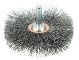 Weiler 17616 3 Narrow Face Stem-Mounted Crimped Wire Wheel, .0118 Steel Fill, 1/4 Stem, Made in The USA (Pack of 10)