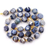 Malahill Wholesale Natural Stone Beads for DIY Jewelry Making Sold per Bag 5 Strands and one roll Cord Inside Faceted S Shape Su