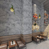 Extra Wide Blue Concrete Textured Wallpaper Peel and Stick Dark Matte Thicken 31.5x591in Retro Industrial Style Contact Paper Wa