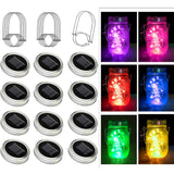 ZNYCYE Mason Jar Solar Lights for Outside, 12 Pack 30LED Fairy Firefly Lights Mason Jar Solar Lids Outdoor Waterproof String Lig