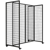 Grid Wall Panels, Grid Wall with Wheels,4x5.5Ft Gridwall Panel Display Stand,Sturdy Art Display Panels, Grid Display Stand, Blac