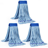 Matthew Cleaning Microfiber Tube Mop(Meduim,Blue,3Pack) Heavy Duty Mop Head Replacement,Excellent Absorbency,Premium launderabil